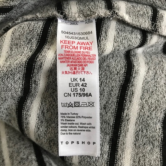 TOPSHOP Gray + Black Striped Sweater Dress - Picture 7 of 7